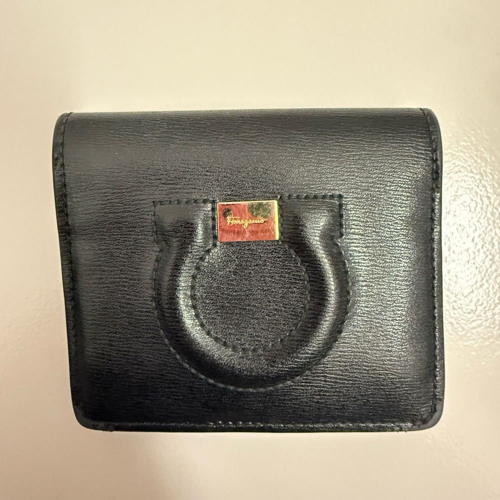 Salvatore Ferragamo Black Leather Wallet